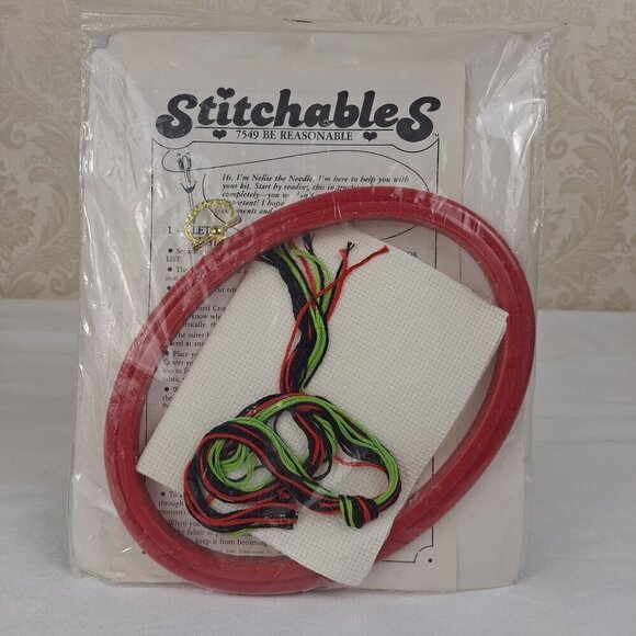 Stitchables Be Reasonable #7549 Counted Cross Stitch Kit NWT - Picture 4 of 5